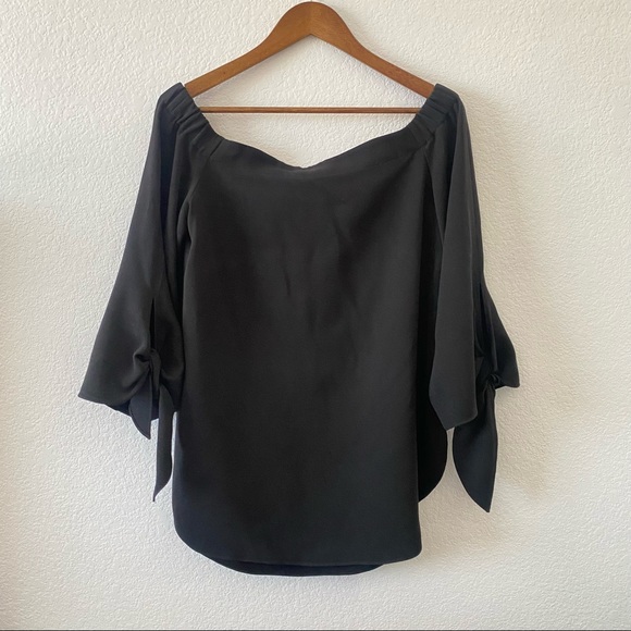 Club Monaco Black Off The Shoulder Sophia Top Womens size 10 - Picture 3 of 10